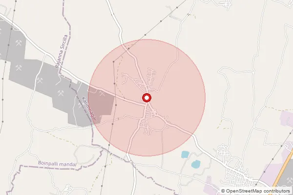 Map showing approximate area covered by Pincode 505401 — Kandikatkur B.O, Rajanna Sircilla