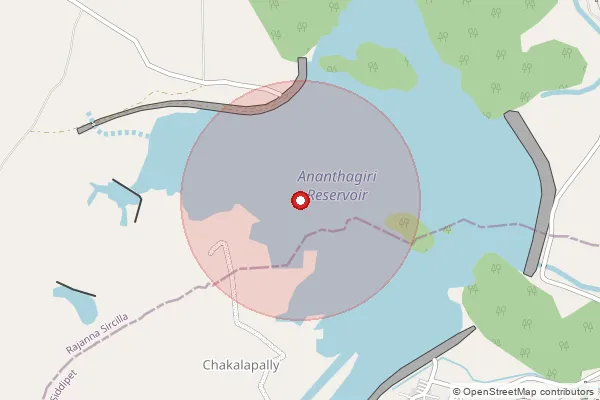 Map showing approximate area covered by Pincode 505402 — Vallampatla B.O, Rajanna Sircilla