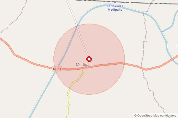 Map showing approximate area covered by Pincode 505453 — Kalvakota B.O, Jagitial