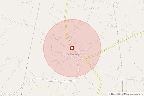 Map showing approximate area covered by Pincode 505467 — Samudrala, Siddipet
