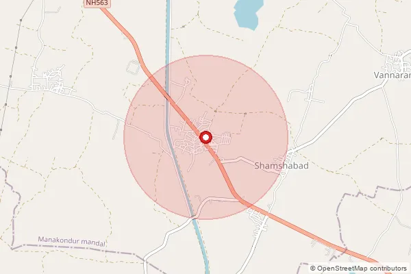 Map showing approximate area covered by Pincode 505469 — Polampalli B.O, Karimnagar