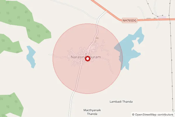 Map showing approximate area covered by Pincode 505497 — Kothapalli B.O, Hanumakonda