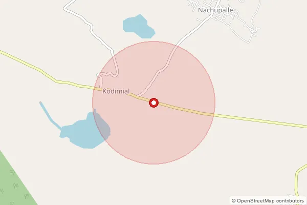 Map showing approximate area covered by Pincode 505501 — Cheppial B.O, Jagitial