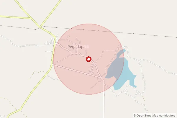 Map showing approximate area covered by Pincode 505532 — Pegadapalli B.O, Jagitial