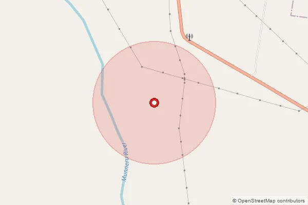 Map showing approximate area covered by Pincode 506103 — Nadiwada B.O, Mahabubabad