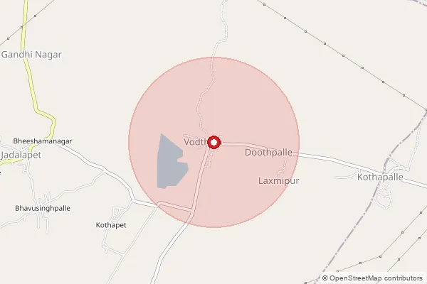 Map showing approximate area covered by Pincode 506170 — Jadalpet B.O, Jayashankar Bhupalapally