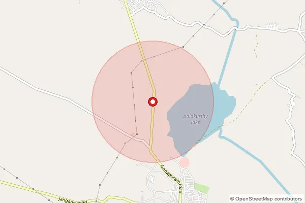 Map showing approximate area covered by Pincode 506252 — Bommera B.O, Jangoan