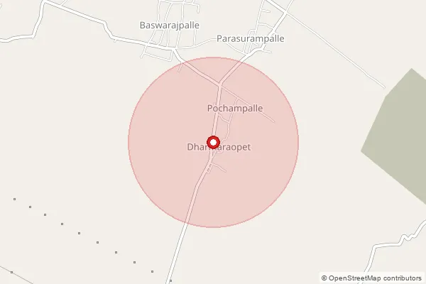 Map showing approximate area covered by Pincode 506345 — Thimmapur B.O, Jayashankar Bhupalapally