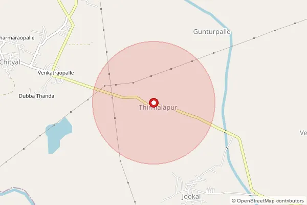 Map showing approximate area covered by Pincode 506356 — Kundanpalli B.O, Jayashankar Bhupalapally