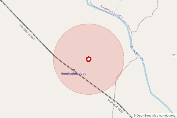 Map showing approximate area covered by Pincode 506368 — Rajulakothapalli B.O, Mahabubabad