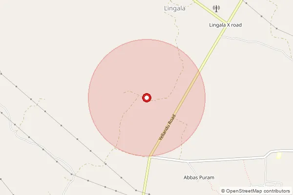 Map showing approximate area covered by Pincode 507001 — Khammam H.O, Khammam