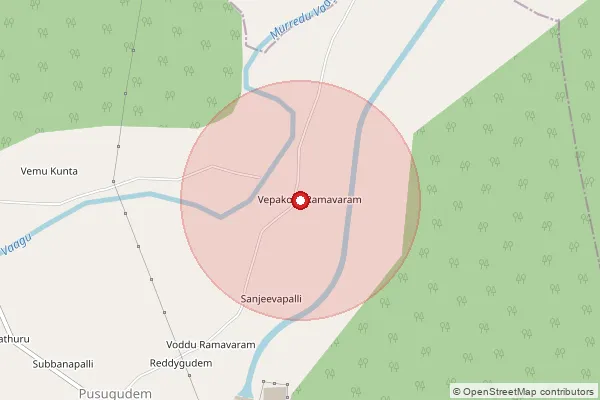 Map showing approximate area covered by Pincode 507112 — Posugudem B.O, Bhadradri Kothagudem
