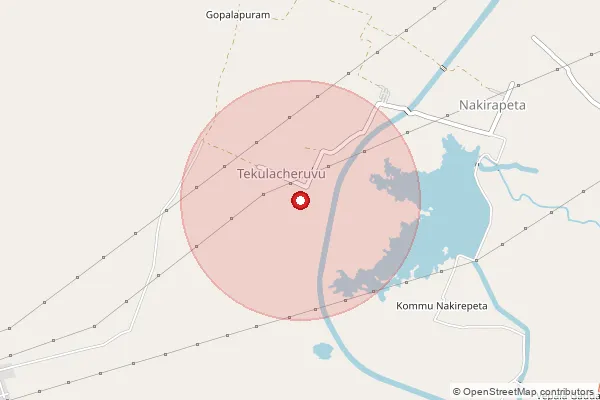 Map showing approximate area covered by Pincode 507114 — Nagineniprolu B.O, Bhadradri Kothagudem