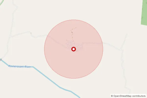 Map showing approximate area covered by Pincode 507115 — Kinnersani Project B.O, Bhadradri Kothagudem