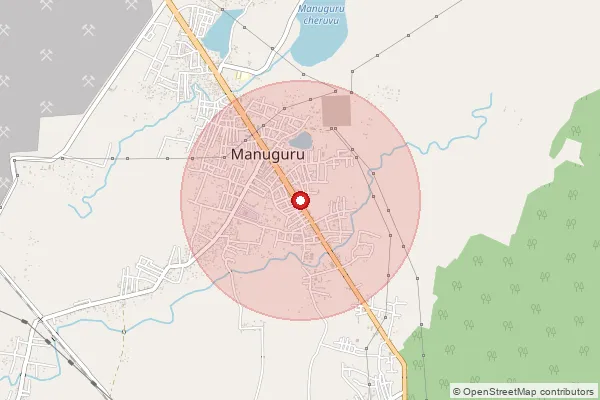 Map showing approximate area covered by Pincode 507117 — Mallaram B.O, Bhadradri Kothagudem