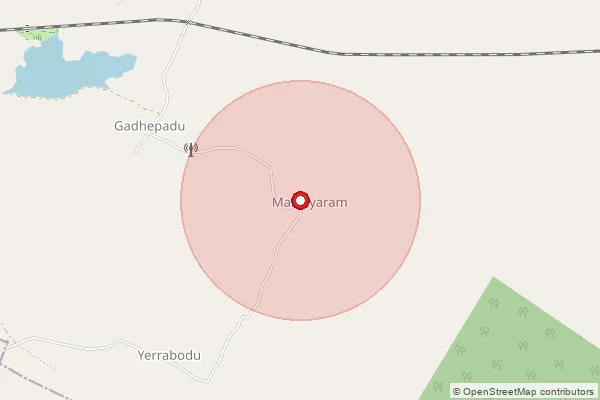 Map showing approximate area covered by Pincode 507122 — Madhavaram B.O, Khammam