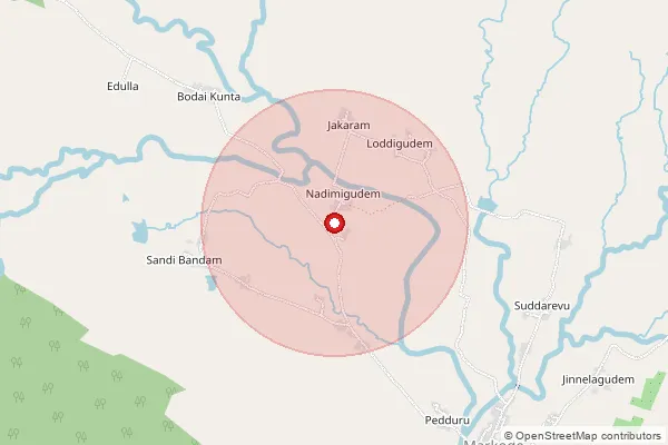 Map showing approximate area covered by Pincode 507126 — Ramanujagudem B.O, Bhadradri Kothagudem