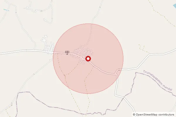 Map showing approximate area covered by Pincode 507161 — Bachodu B.O, Khammam