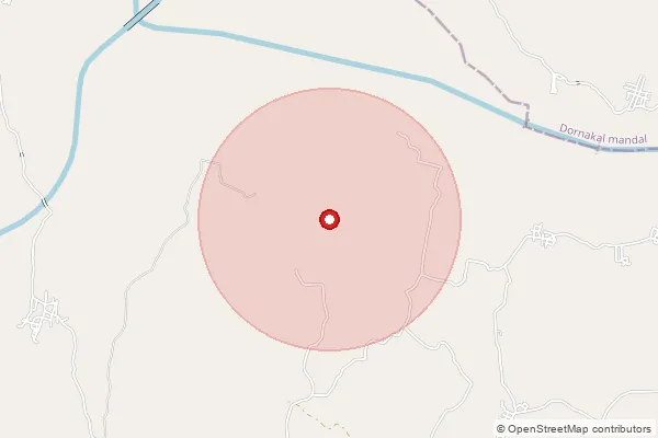 Map showing approximate area covered by Pincode 507183 — Dammaigudem B.O, Khammam