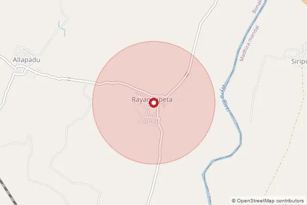 Map showing approximate area covered by Pincode 507204 — Choppakatlapalem B.O, Khammam