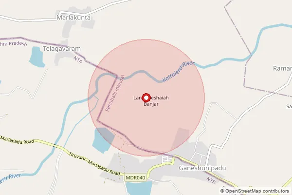 Map showing approximate area covered by Pincode 507302 — Kuppanakuntla B.O, Khammam