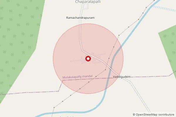 Map showing approximate area covered by Pincode 507315 — Regallapadu B.O, Bhadradri Kothagudem