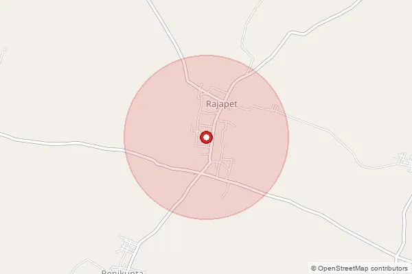 Map showing approximate area covered by Pincode 508105 — Challoor B.O, Yadadri Bhuvanagiri