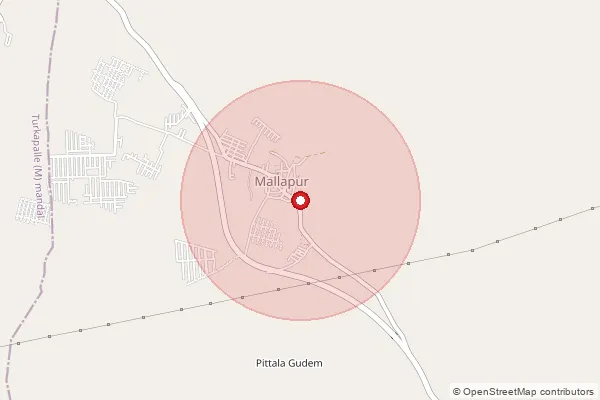 Map showing approximate area covered by Pincode 508115 — Jangampalli B.O, Yadadri Bhuvanagiri