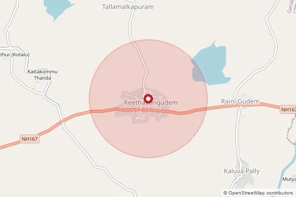 Map showing approximate area covered by Pincode 508201 — Ganugabanda B.O, Suryapet