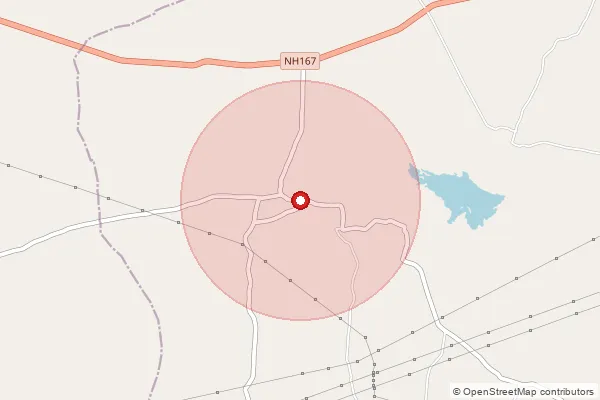 Map showing approximate area covered by Pincode 508202 — Vijayapuri North B.O, Nalgonda