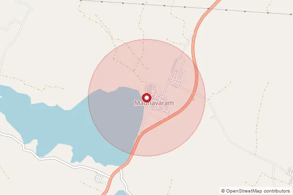 Map showing approximate area covered by Pincode 508210 — Bhairavanibanda B.O, Nalgonda