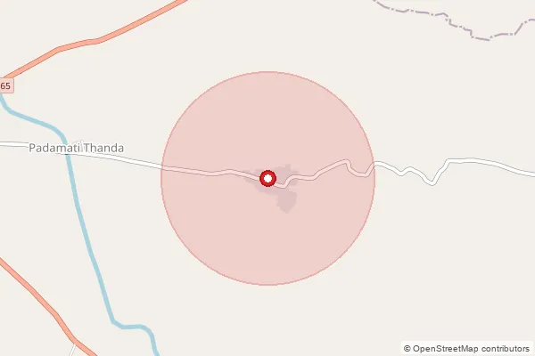 Map showing approximate area covered by Pincode 508224 — Kandagatla B.O, Suryapet