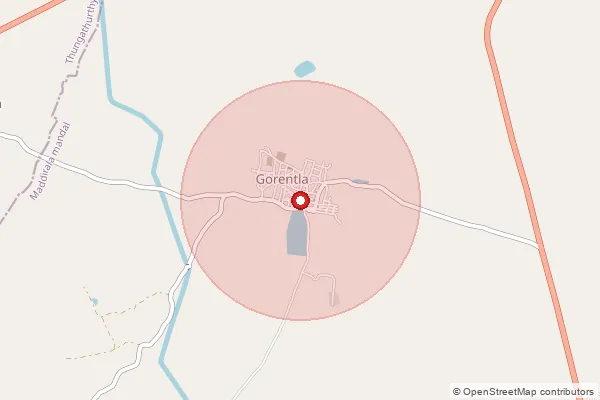 Map showing approximate area covered by Pincode 508238 — Kuchipudi B.O, Suryapet