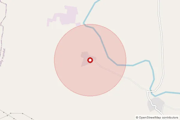 Map showing approximate area covered by Pincode 508243 — Mustipalli B.O, Nalgonda