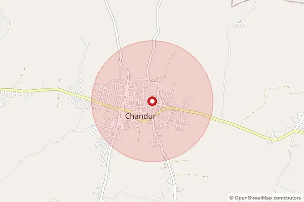 Map showing approximate area covered by Pincode 508255 — G.Aeroli B.O, Nalgonda