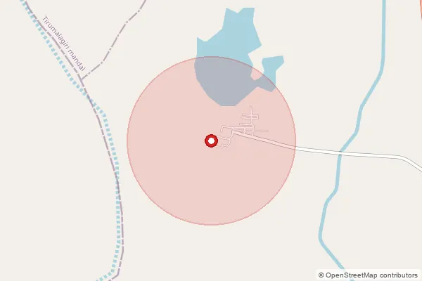 Map showing approximate area covered by Pincode 508279 — Pasthala B.O, Suryapet