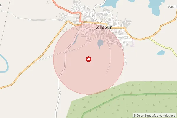 Map showing approximate area covered by Pincode 509102 — Amaragiri Bo, Nagarkurnool