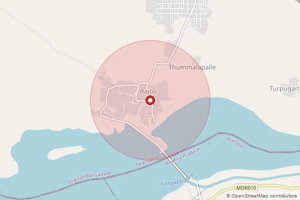 Map showing approximate area covered by Pincode 509126 — Paipadu B.O, Jogulamba Gadwal