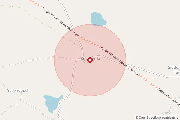 Map showing approximate area covered by Pincode 509129 — Tottinon Doddi B.O, Jogulamba Gadwal