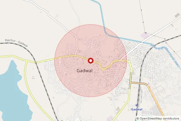 Map showing approximate area covered by Pincode 509132 — Muldakal S.O, Jogulamba Gadwal