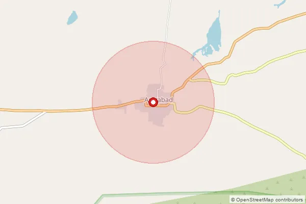 Map showing approximate area covered by Pincode 509201 — Amrabad S.O, Nagarkurnool