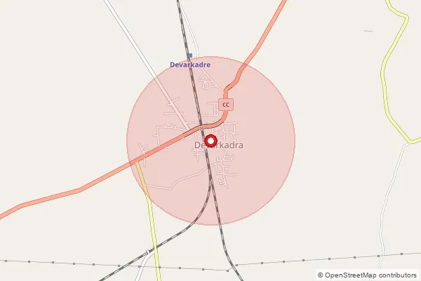 Map showing approximate area covered by Pincode 509204 — Dokur B.O, Mahabubnagar