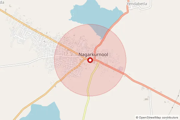 Map showing approximate area covered by Pincode 509209 — Nagarkurnool S.O, Nagarkurnool