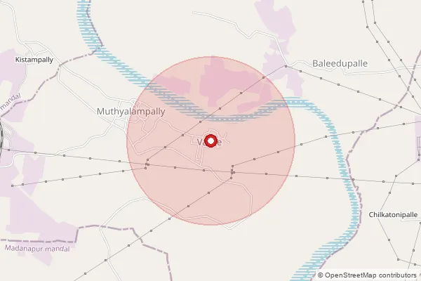 Map showing approximate area covered by Pincode 509219 — Rekulampalli B.O, Mahabubnagar