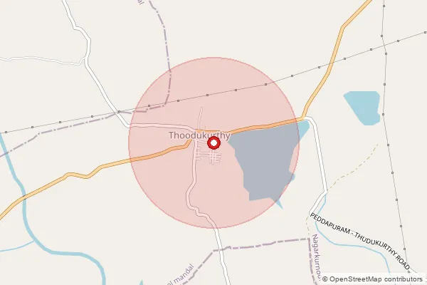 Map showing approximate area covered by Pincode 509235 — Thoodukurthy S.O, Nagarkurnool