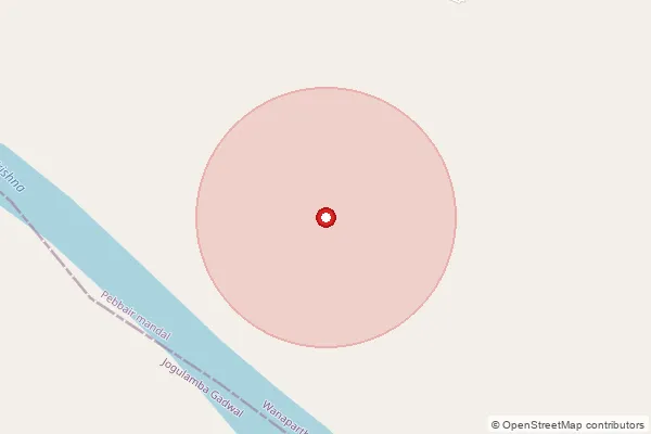 Map showing approximate area covered by Pincode 509326 — Srisailam Dam  S.O, Nagarkurnool