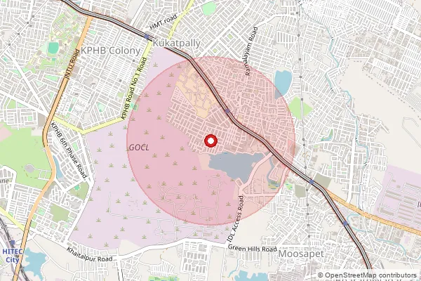 Map showing approximate area covered by Pincode 509328 — Kanha Shanti Vanam Ndso, Ranga Reddy