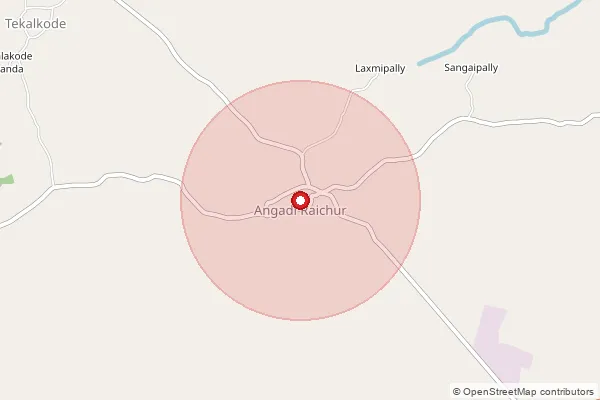 Map showing approximate area covered by Pincode 509336 — Antharam B.O, Vikarabad
