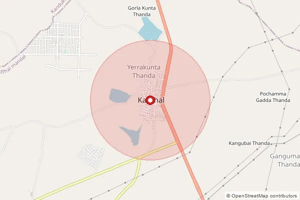 Map showing approximate area covered by Pincode 509358 — Maisigandi B.O, Ranga Reddy