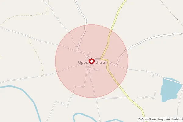 Map showing approximate area covered by Pincode 509376 — Uppununthala S.O, Nagarkurnool